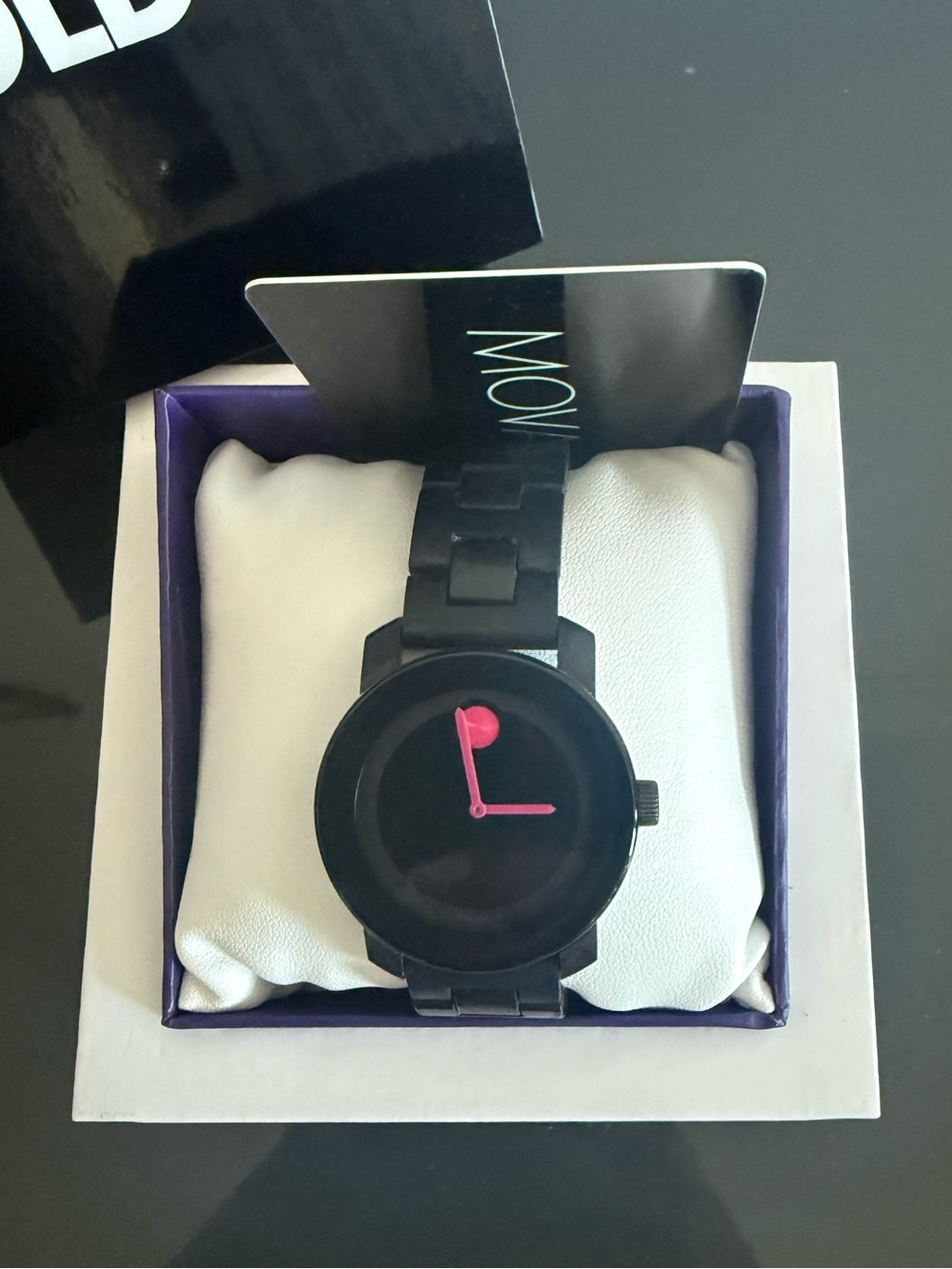 *Discontinued* Movado BOLD 3600095 Black & Pink